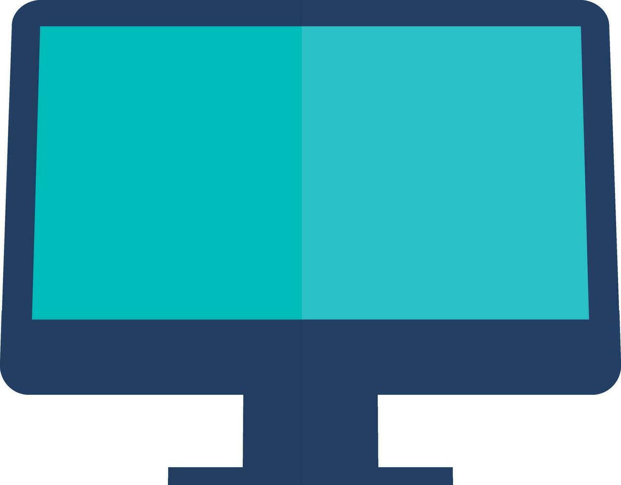 Flat style blue color laptop icon. vector