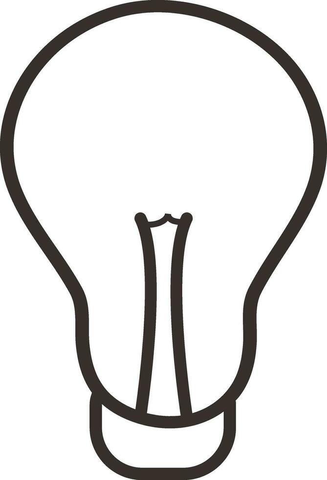 Illustration of bulb icon in outline. vector