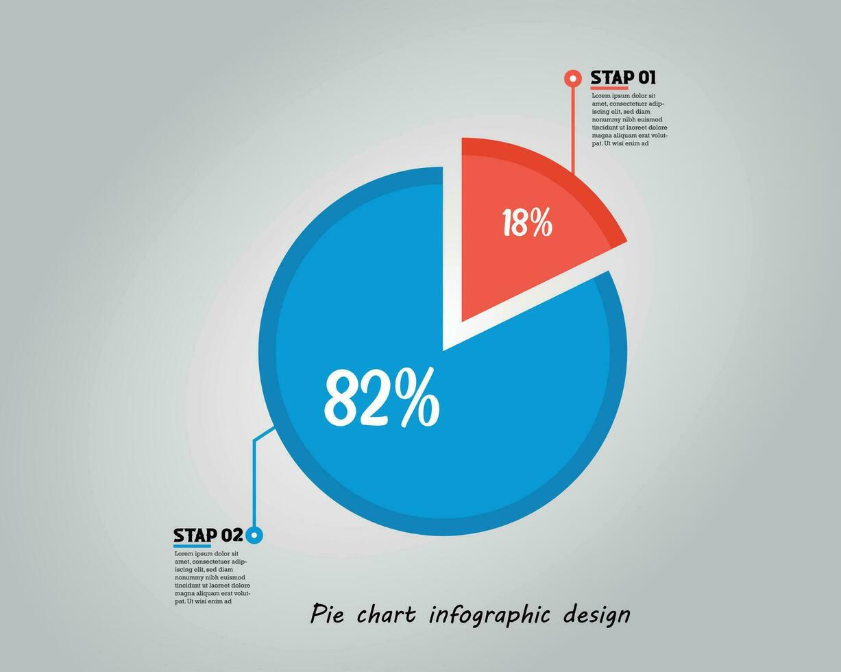 Pie chart infographic design and marketing Vector Design. Vector illustration.