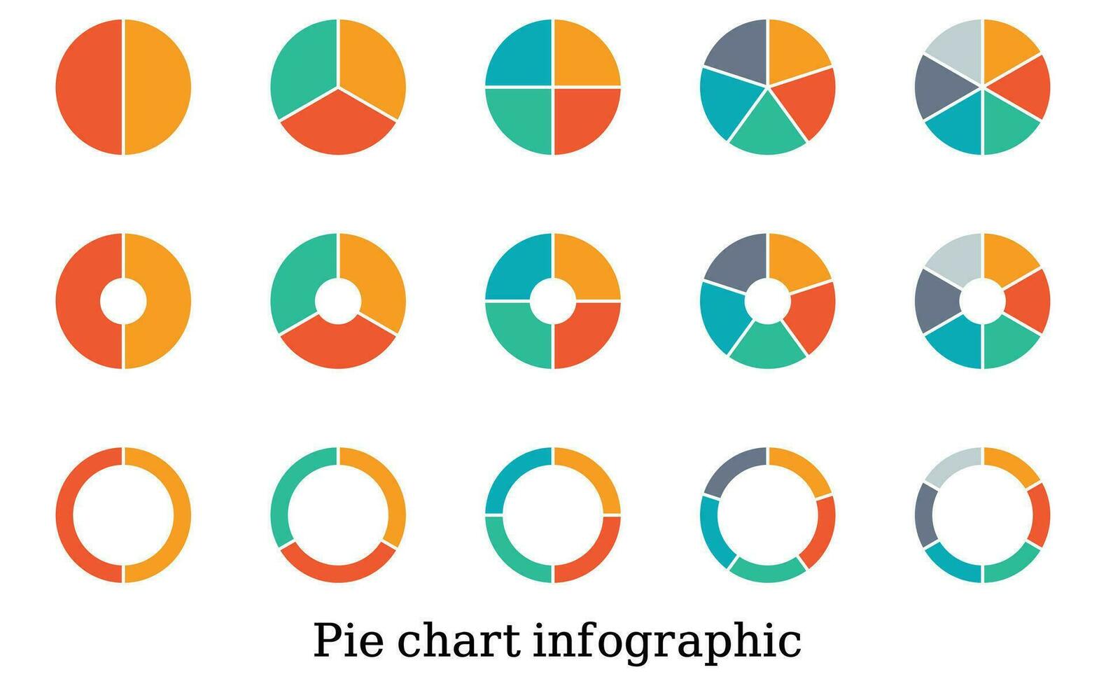 Infographic pie chart collection, Vector illustration, Circle Pie Charts vector.