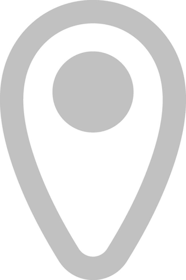 Gray color map pointer icon in flat style. vector