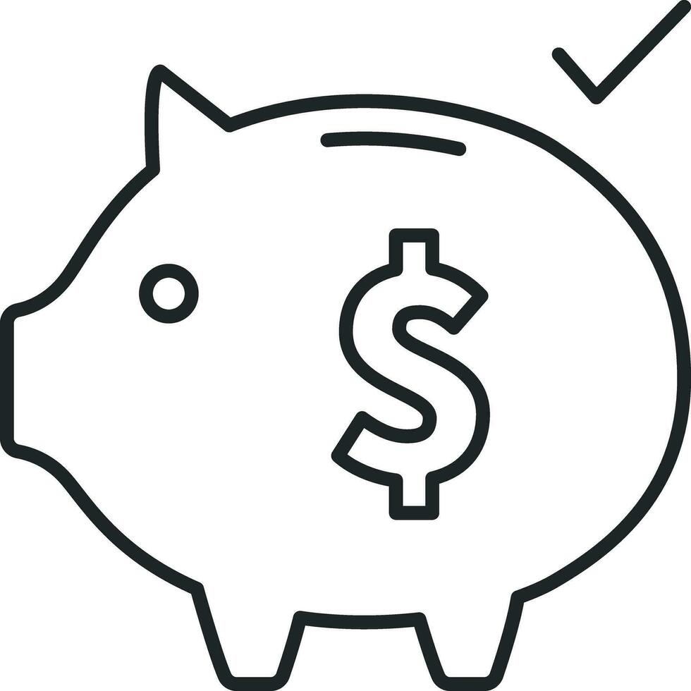 Saving money line icon vector
