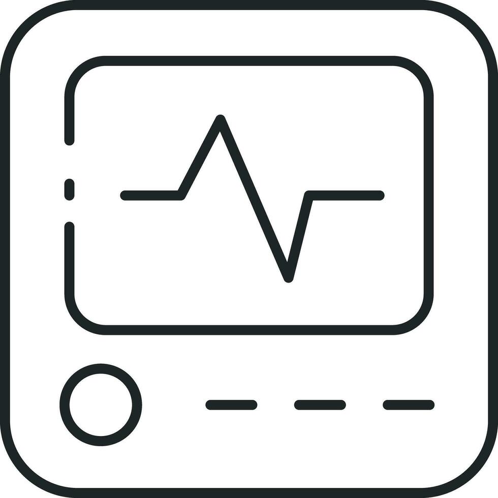 ECG Monitor line icon vector