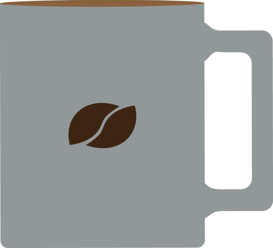 plano estilo café jarra en gris color. vector