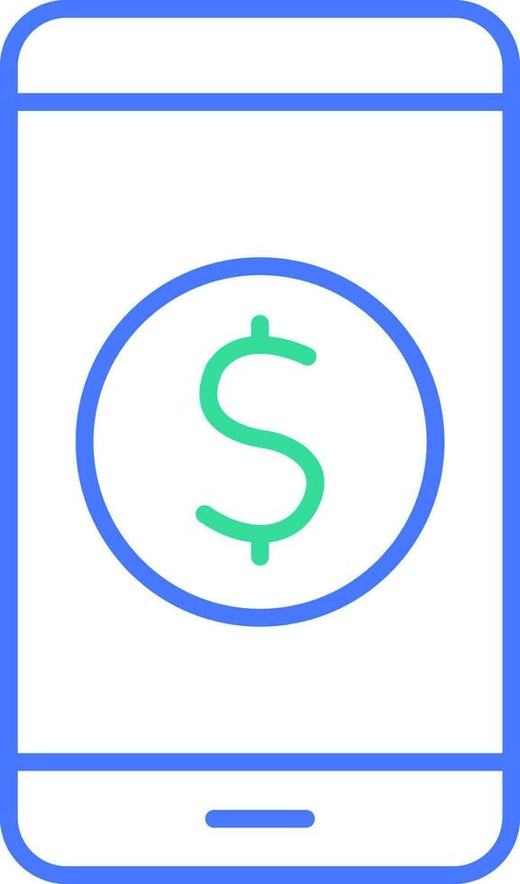 Mobile banking line icon vector