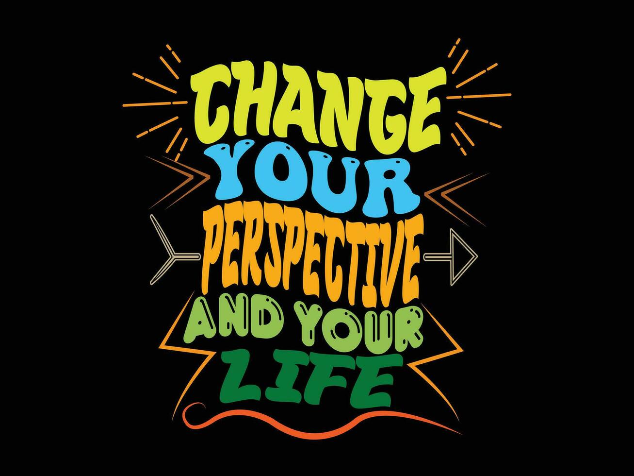 Change your perspective and your life typography t-shirt design, Change your Perfect for print items and bags, posters, cards, vector illustration.