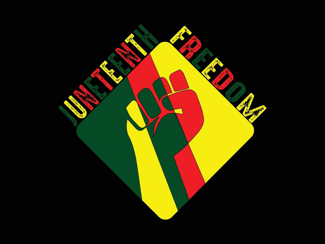 Banner with sky view and waving Juneteenth flag, flying doves and reminder label to commemorate this special celebration also called Freedom Day this 19th June. vector