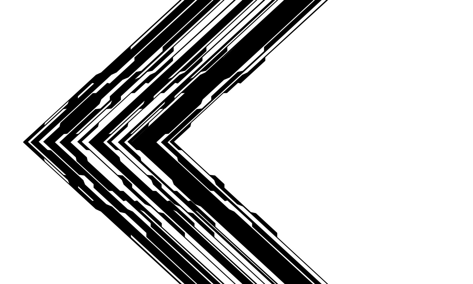Abstract cyber black arrow direction geometric on white blank space