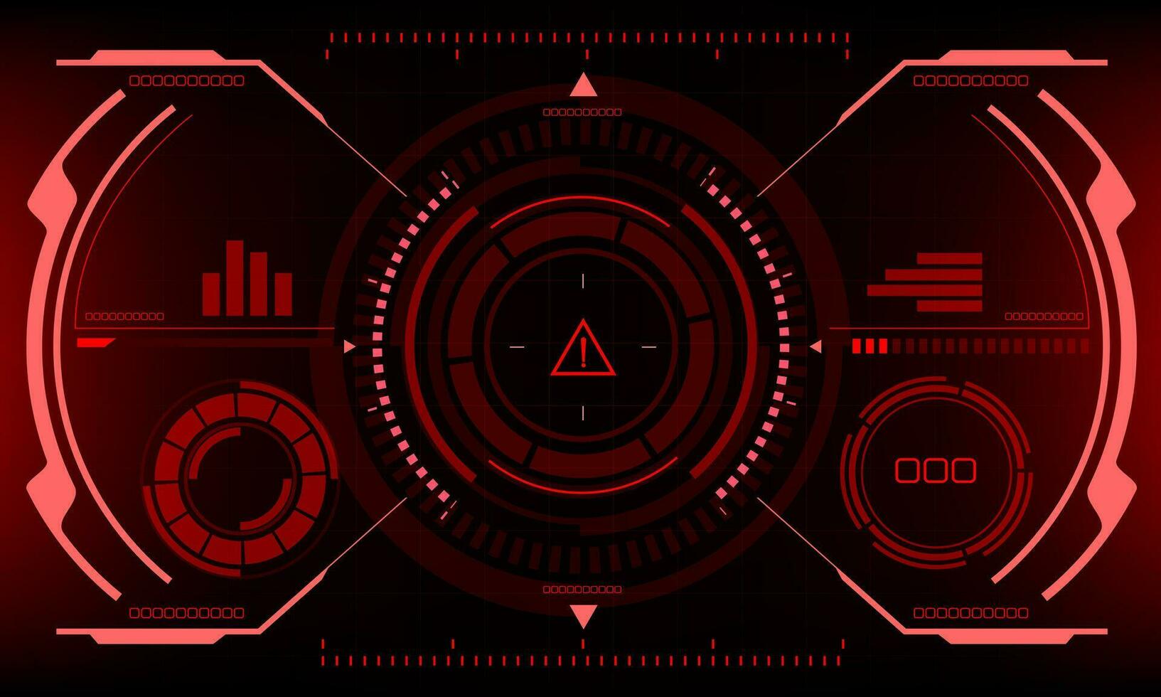 HUD sci-fi interface screen red danger warning view design virtual reality futuristic technology display vector