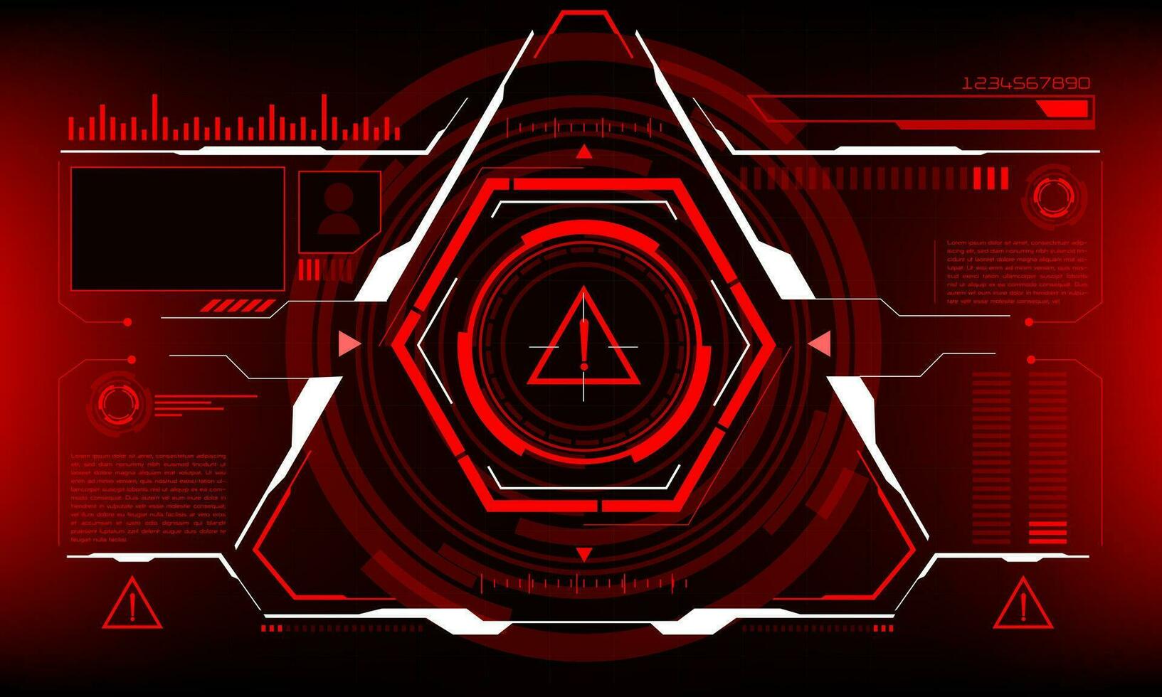 HUD sci-fi interface screen danger warning view design virtual reality futuristic technology display vector