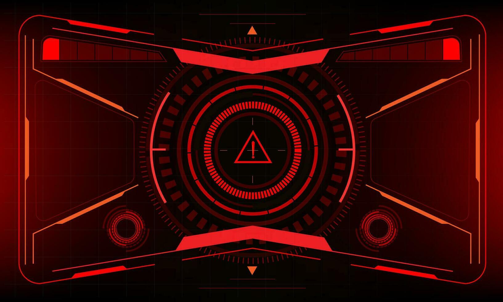 HUD sci-fi interface screen danger warning view design virtual reality futuristic technology display vector