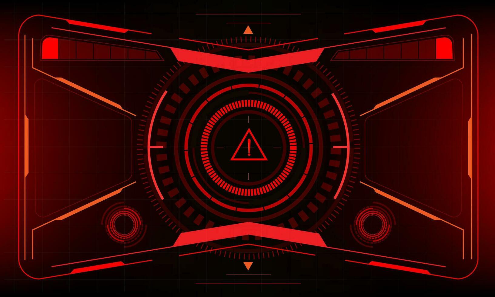 HUD sci-fi interface screen danger warning view design virtual reality futuristic technology display vector