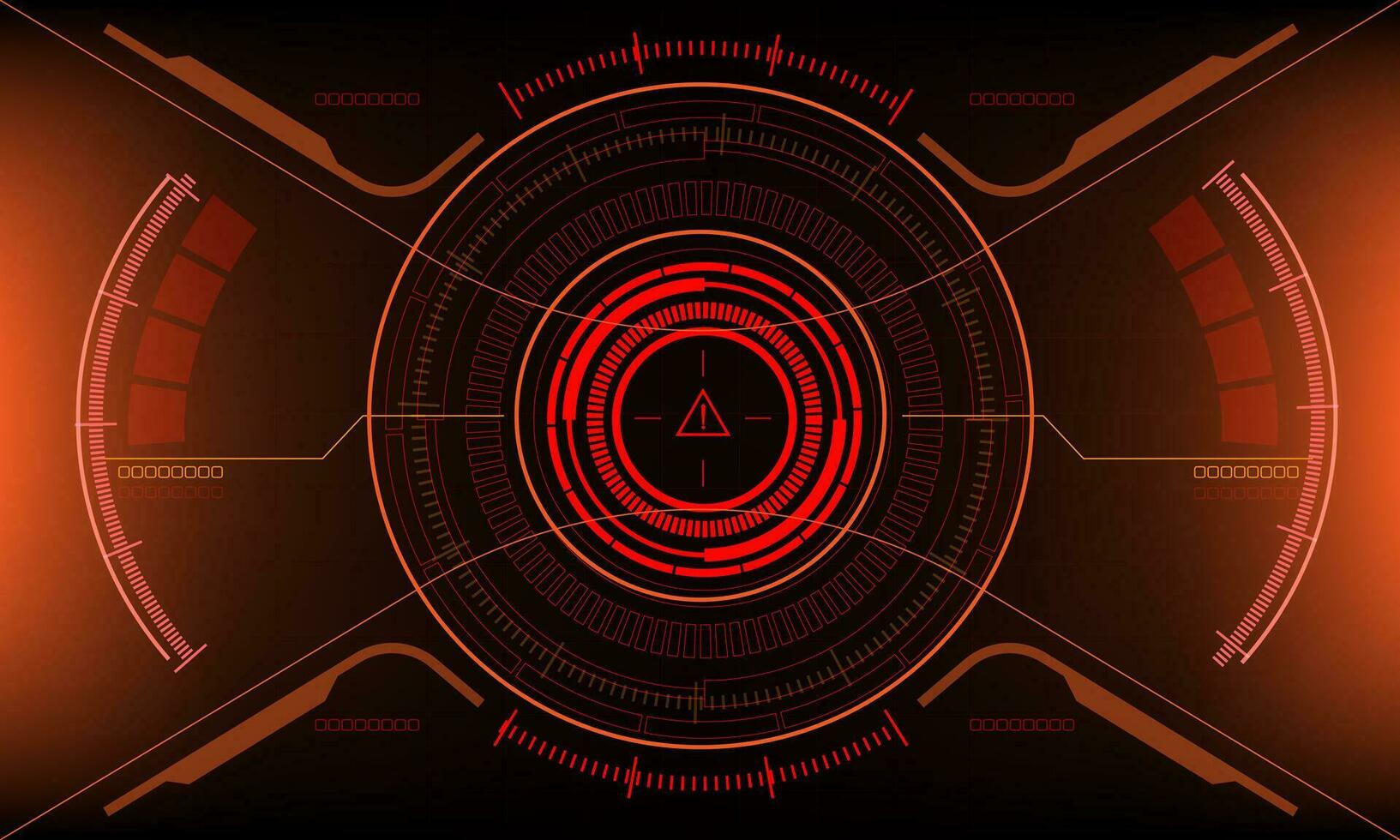 HUD sci-fi interface screen yellow red view design virtual reality futuristic technology display vector