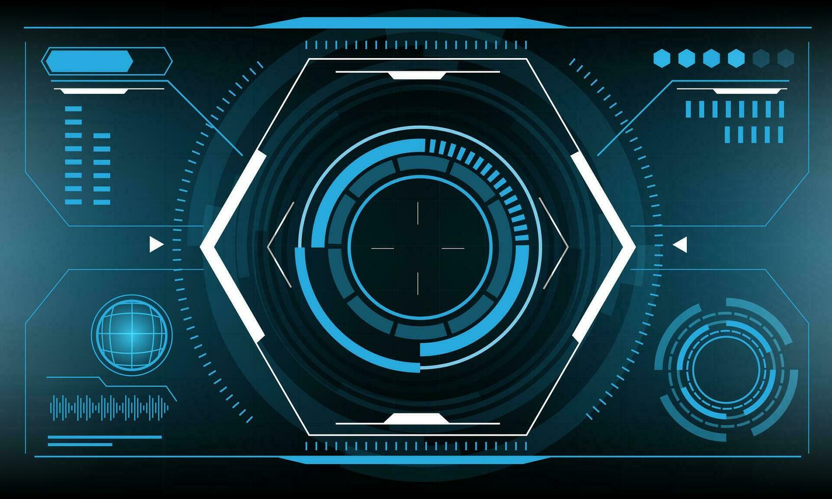 HUD sci-fi interface screen view design virtual reality futuristic technology display vector