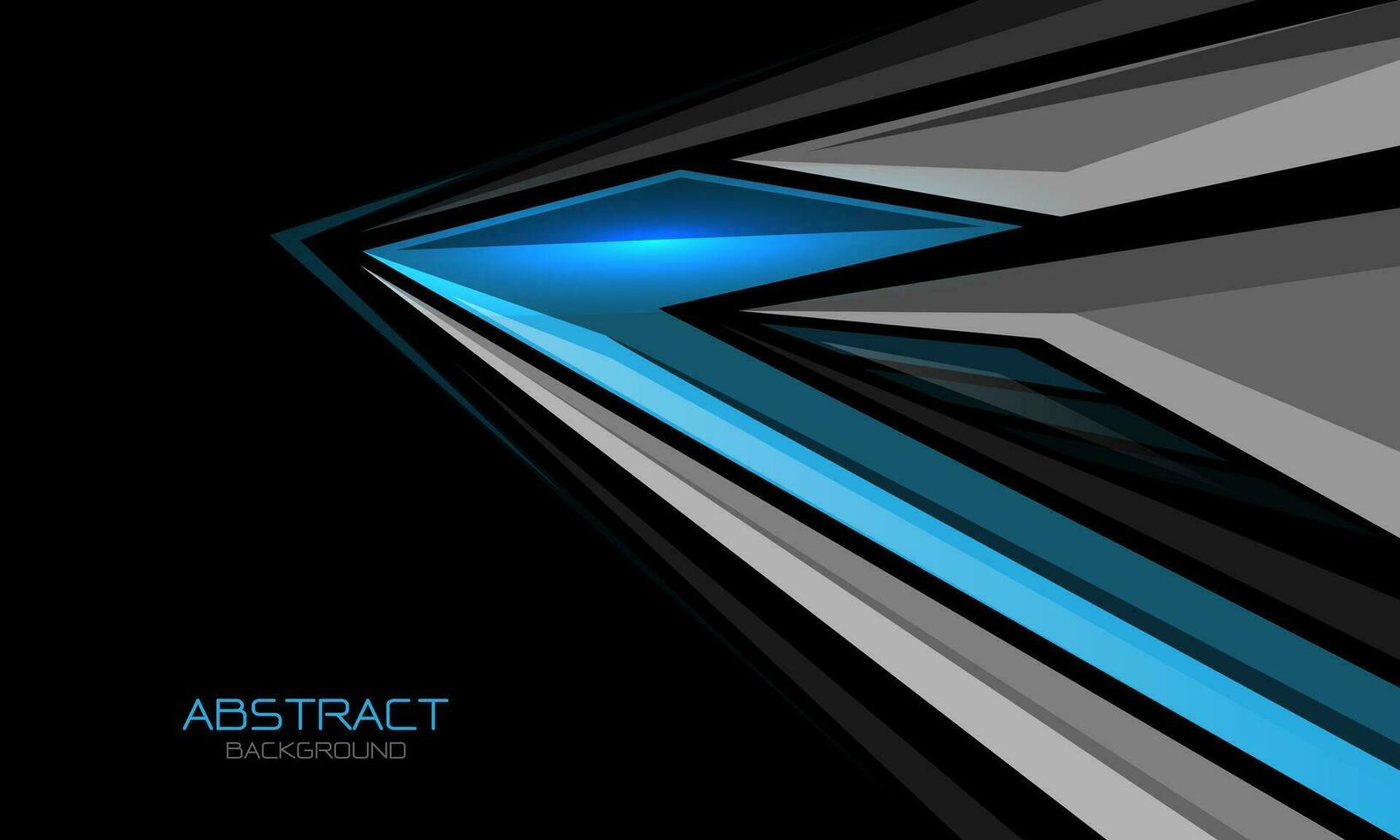 Abstract blue grey metallic geometric arrow direction on black design modern futurisrtic technology creative background vector