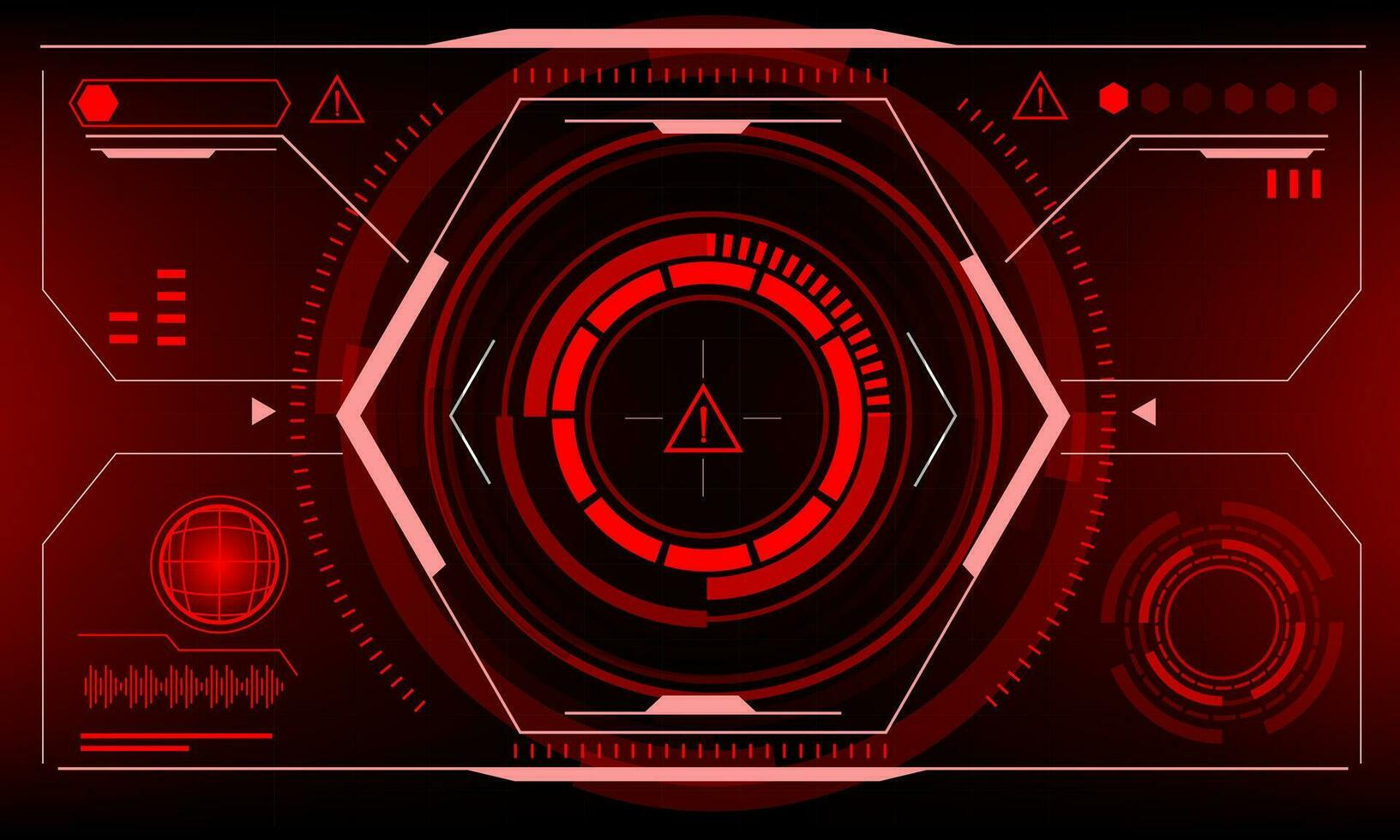HUD sci-fi interface screen denger warning view design virtual reality futuristic technology display vector