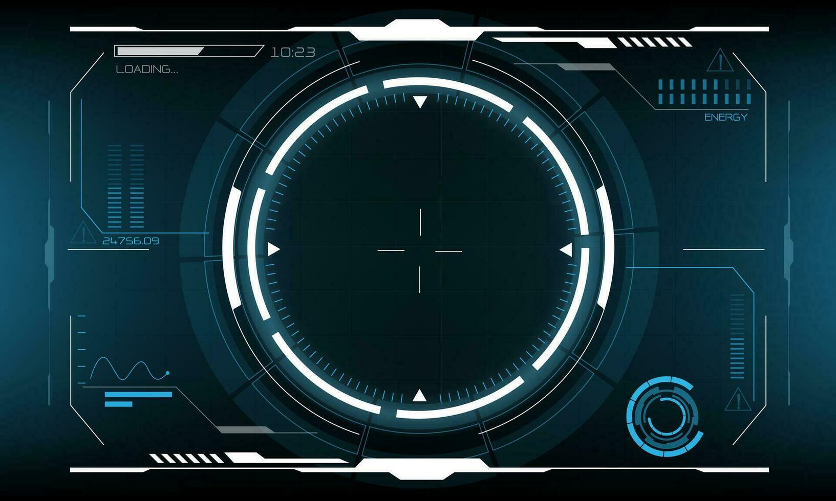 HUD sci-fi interface screen view design virtual reality futuristic technology display vector