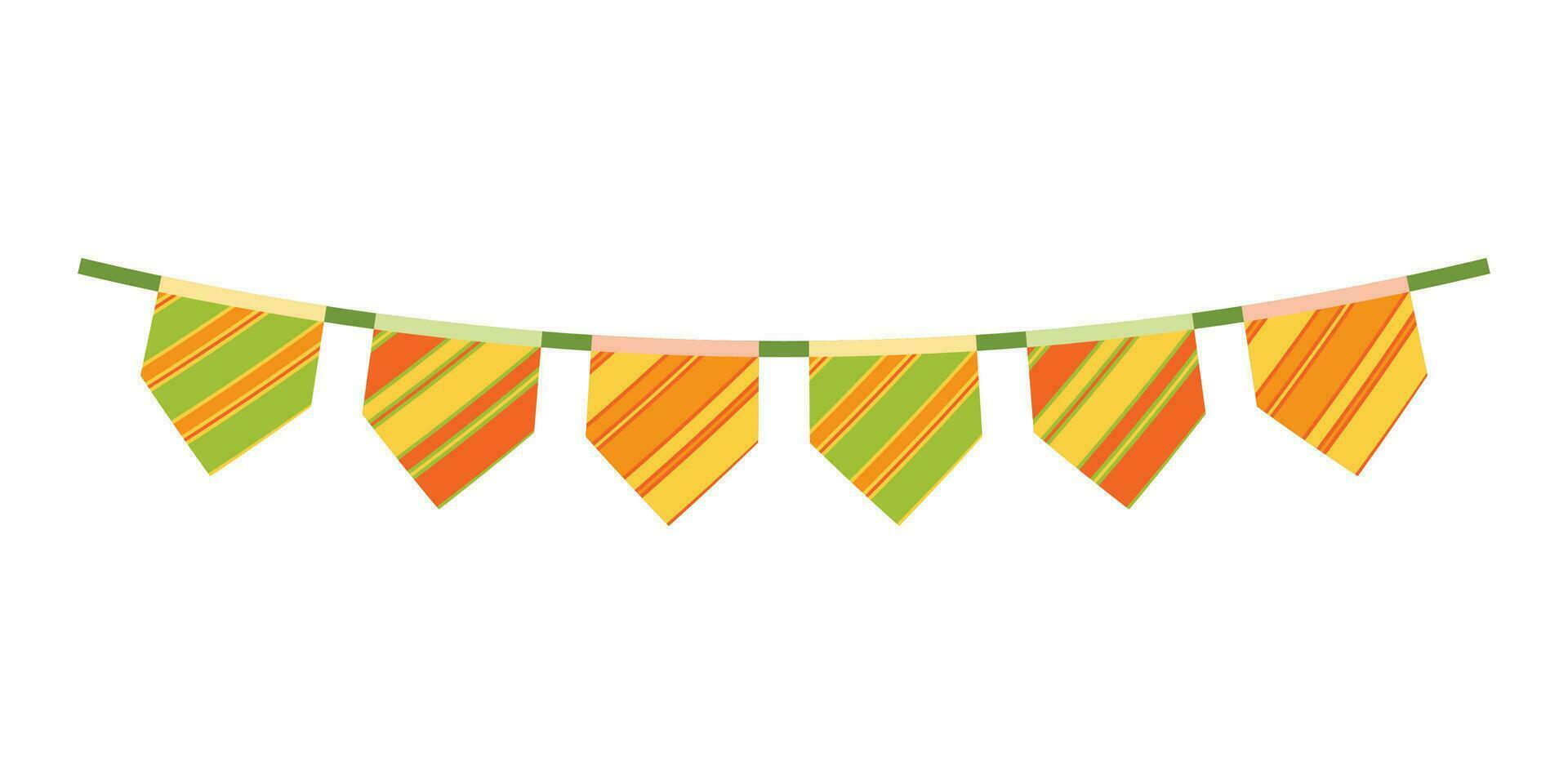 Carnival garland with flags. Decorative colorful party pennants for birthday celebration. Bunting and garland set. Colorful festive flags. Elements for celebrating, party or festival design. vector