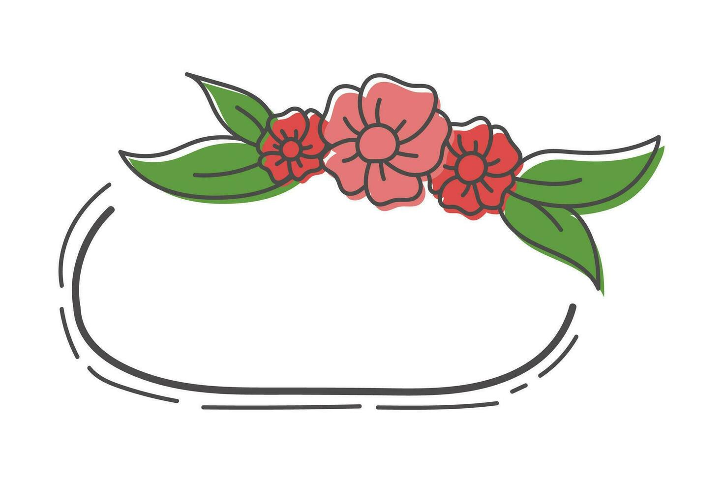 Aesthetic Floral Frame Illustration Isolated In White. Minimalist floral element designs for invitations, monograms, frames, borders, etc. vector