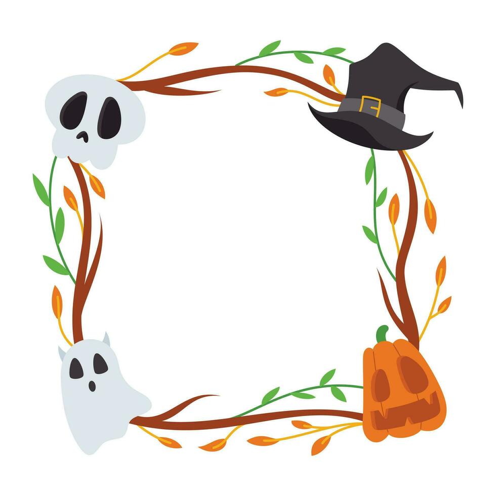 Halloween Frame Element. Halloween Border Decoration. Happy Halloween