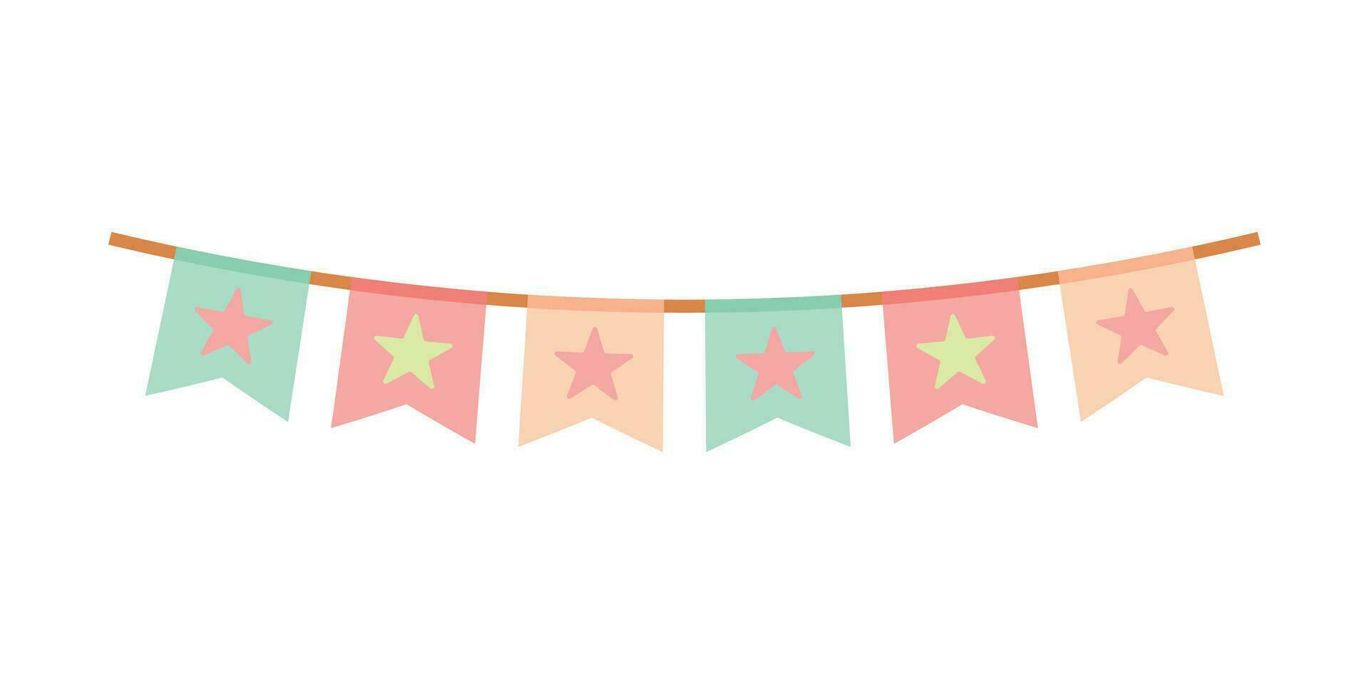 Carnival garland with flags. Decorative colorful party pennants for birthday celebration. Bunting and garland set. Colorful festive flags. Elements for celebrating, party or festival design. vector