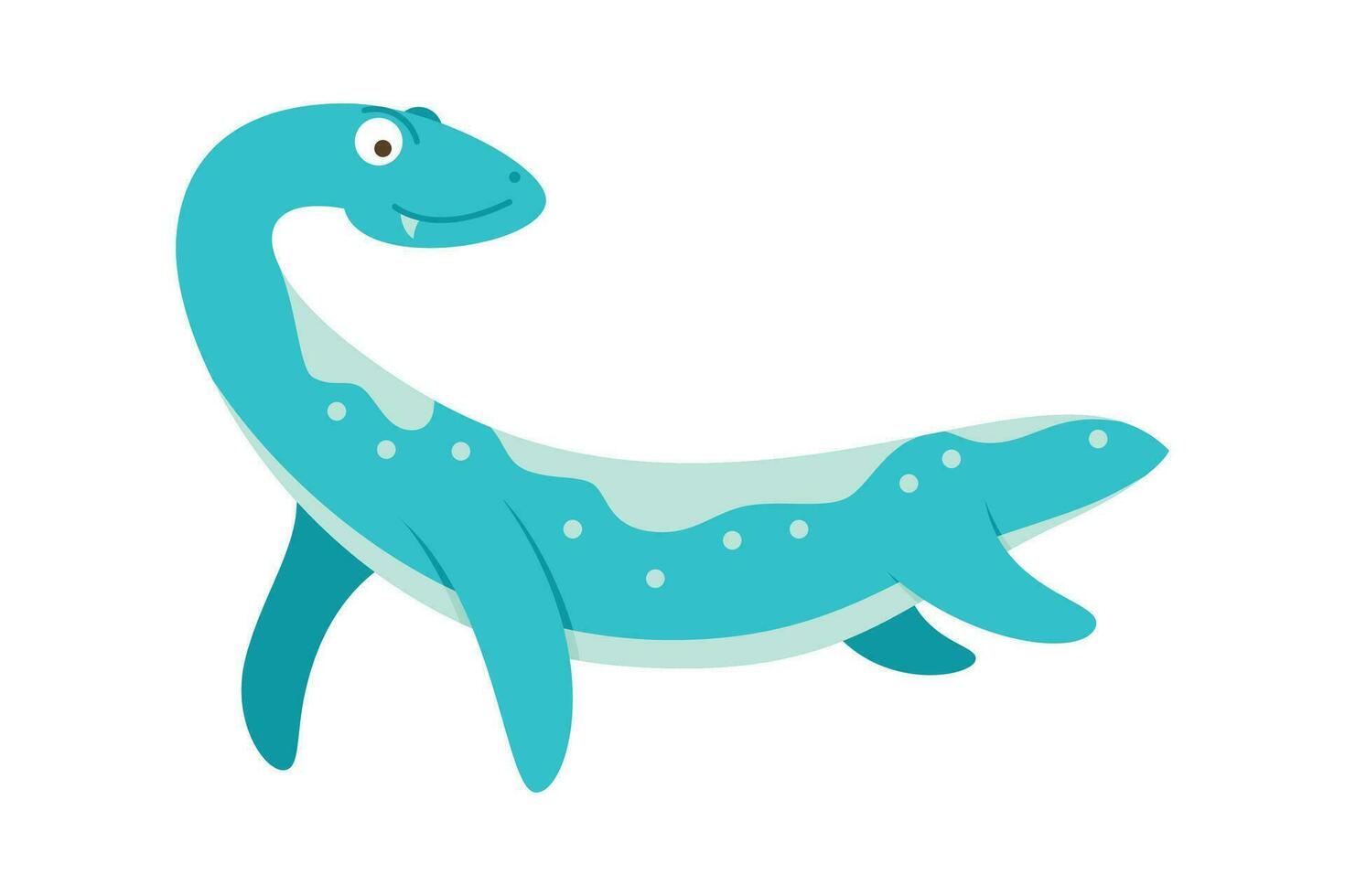 Dinosaur Cartoon Illustration Isolated In White Background. Adorable comic dinosaurs character. Cute baby dinosaur. Prehistoric cartoon animals of Jurassic era. vector