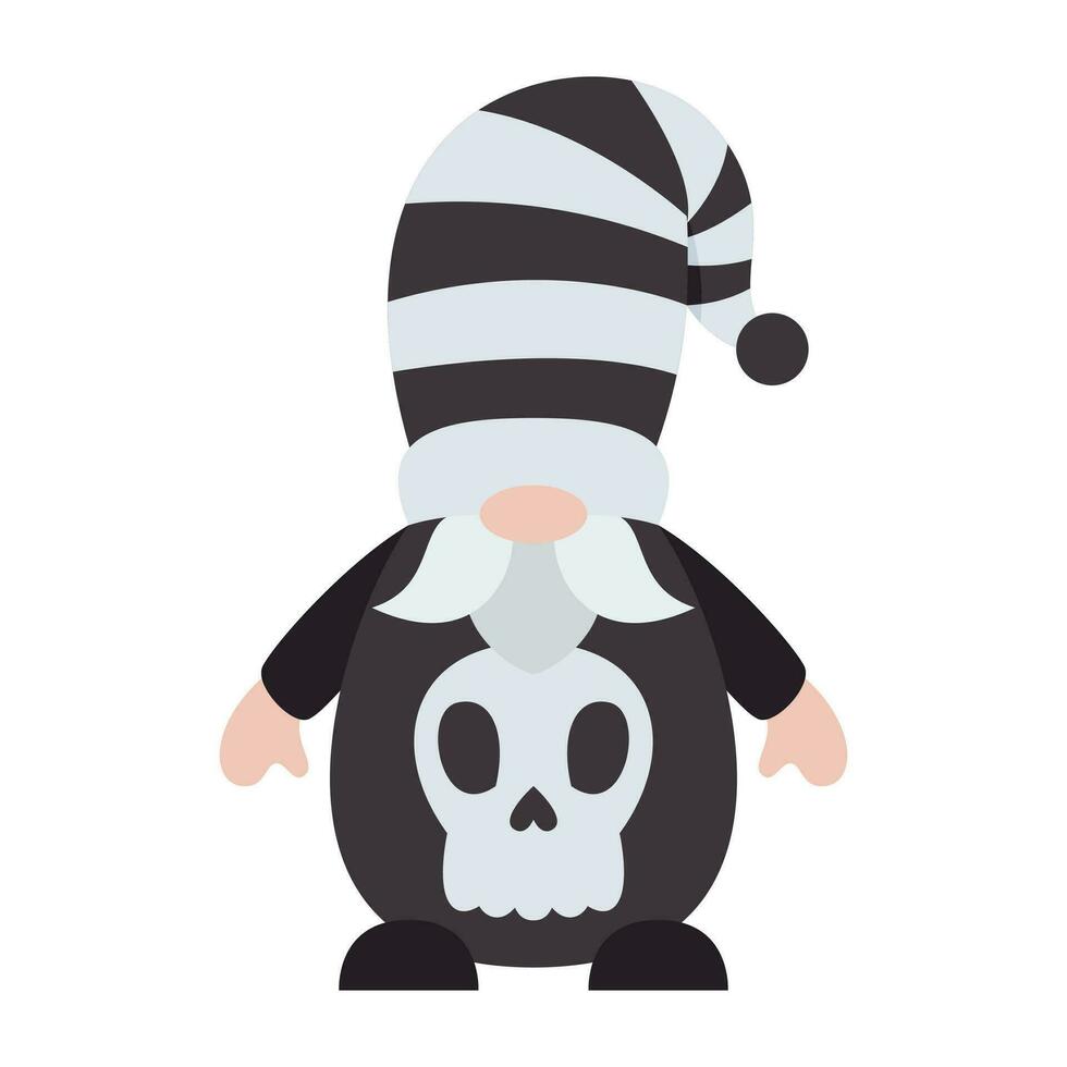 Cute Halloween Gnomes Illustration Isolated On White Background. Cute Gnomes Halloween Character Illustration. Cute Gnomes Clip Art For Halloween Day. vector