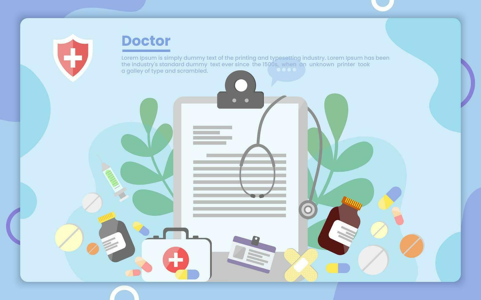 Online medical consultation concept. Doctor online. Landing page template. Medical diagnostics over the Internet. Flat vector illustration. Illustration vector 10 eps.