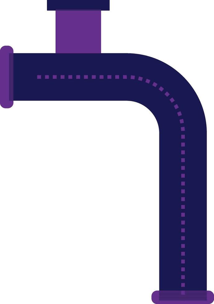 Flat style pipe in purple color. vector