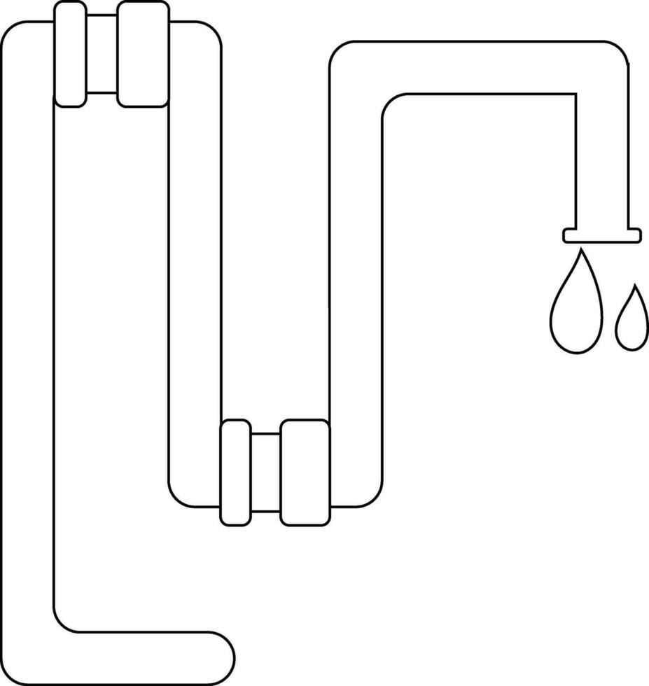 Joint pipe made by black line art. vector