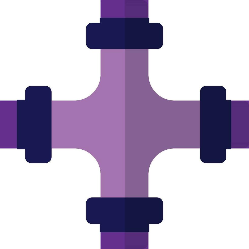Flat style pipeline made by purple color. vector