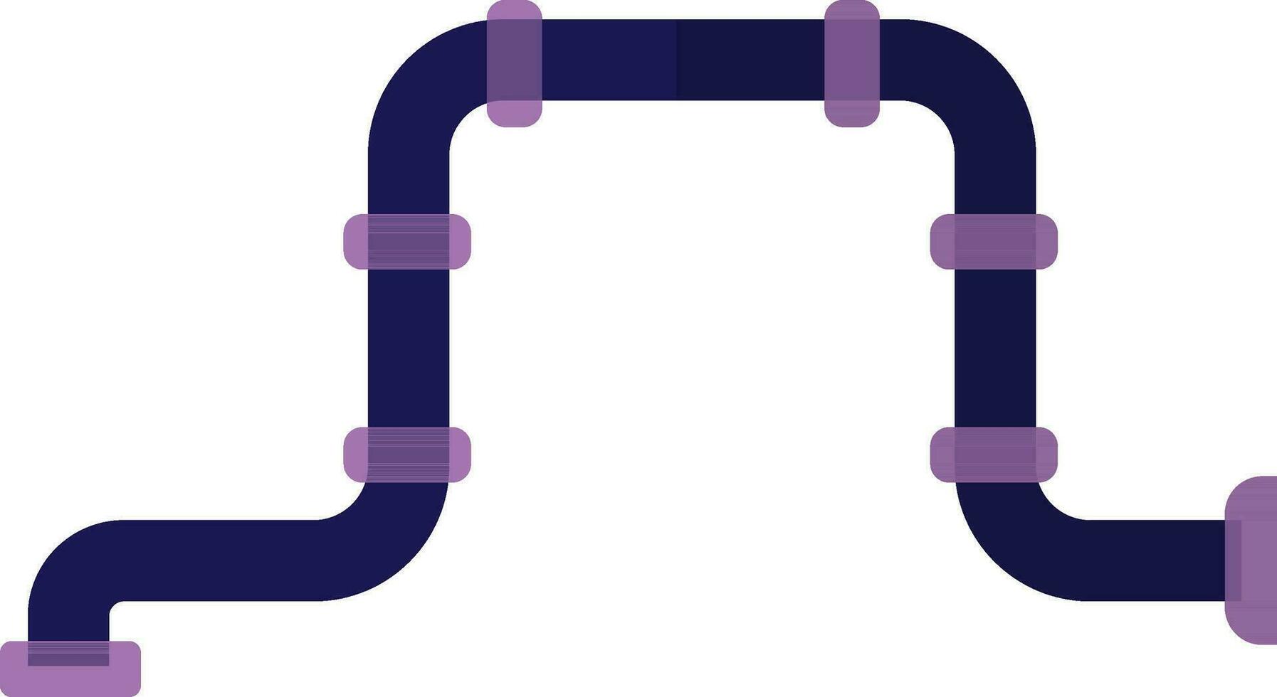 rizado conectando tubo hecho por púrpura color. vector