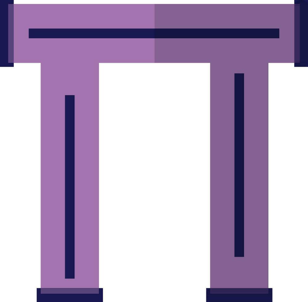 Flat style pipeline made by purple color. vector