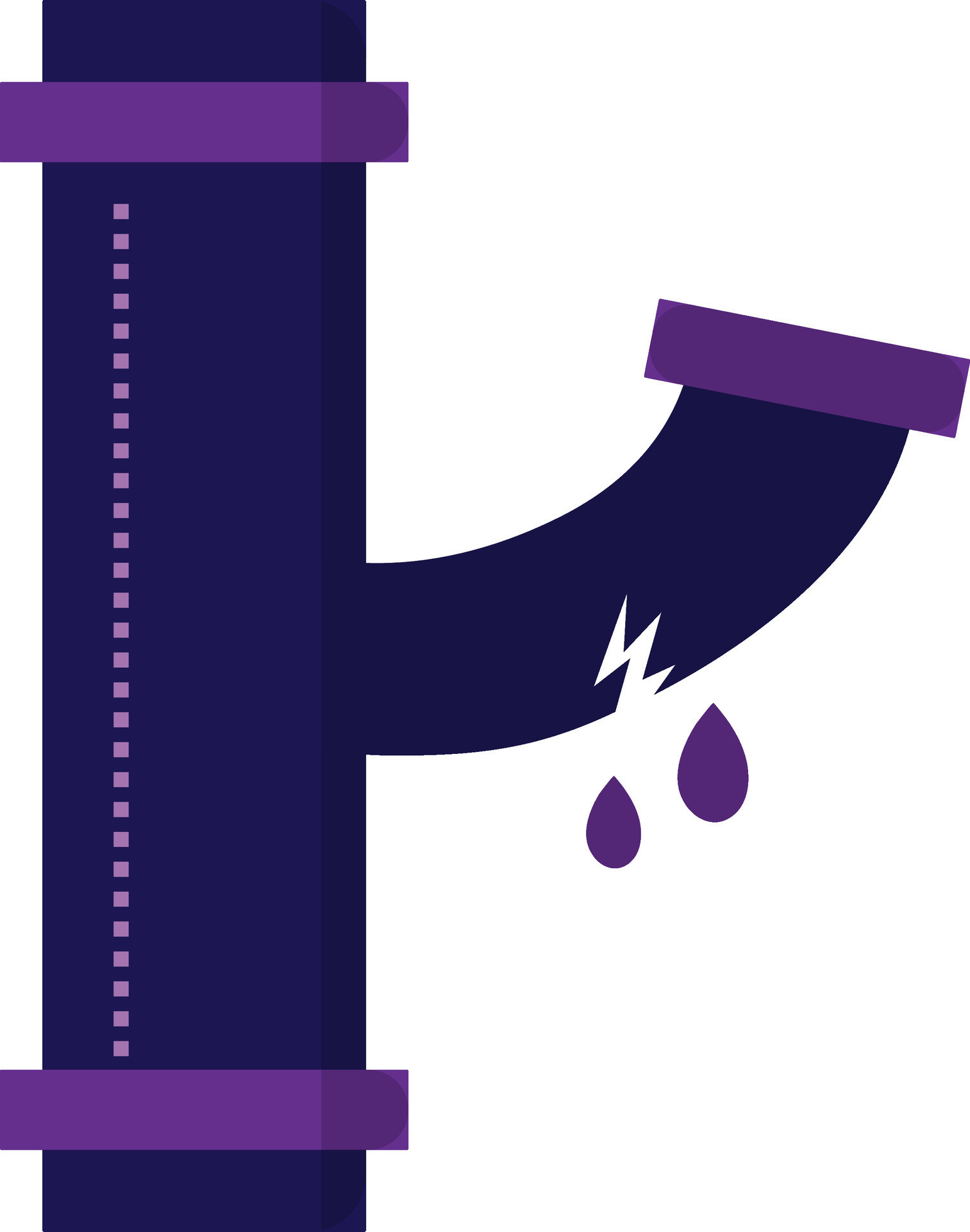 Leakage water pipe line in purple color. 24803798 Vector Art at Vecteezy
