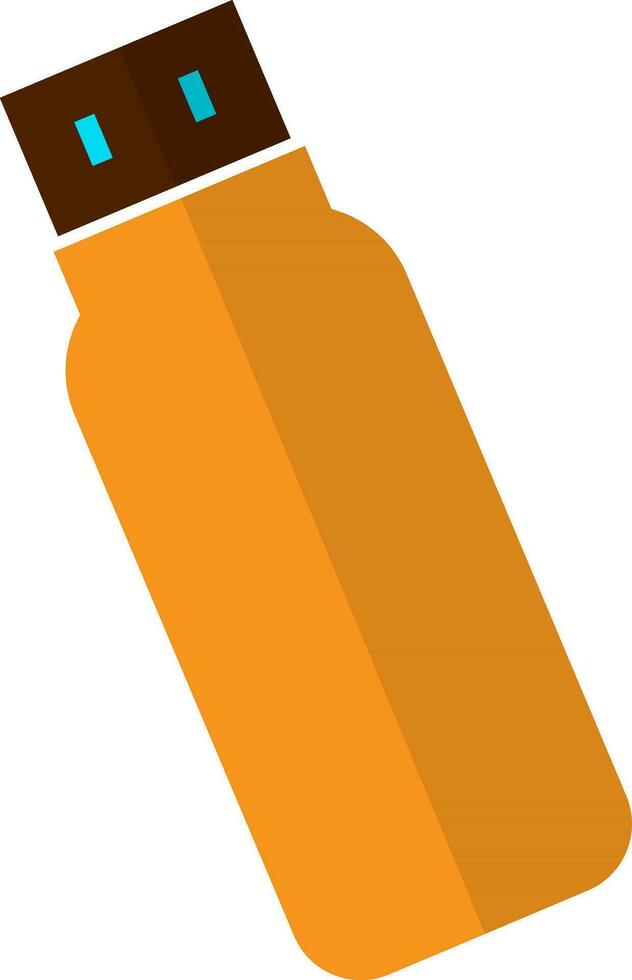 Isolated orange and brown flash drive. vector