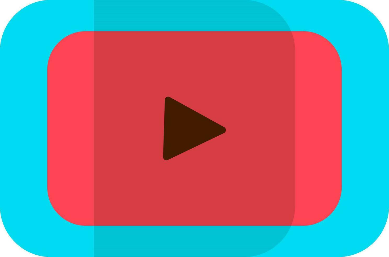 Blue and pink youtube icon in flat style. vector