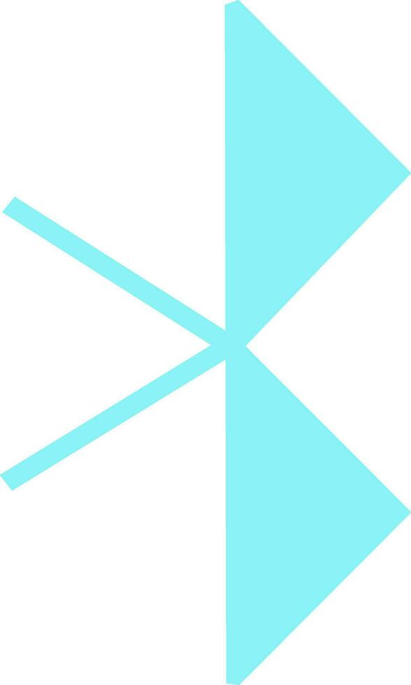 Blue bluetooth sign on white background. vector