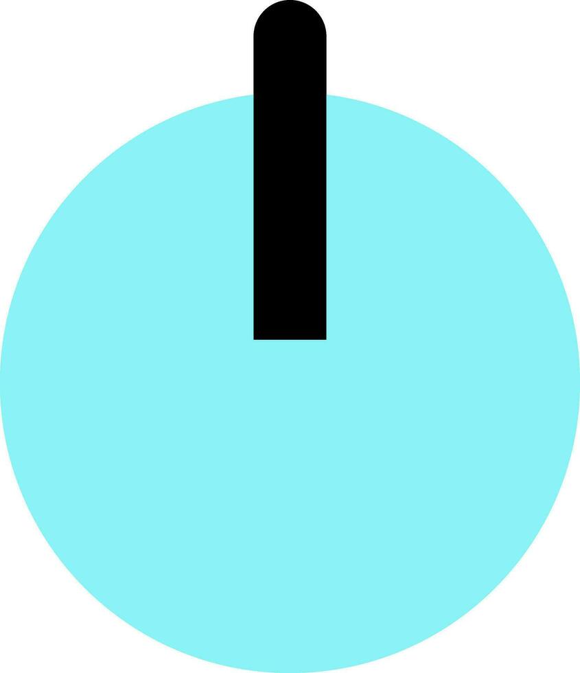 Black and blue power button in flat style. vector