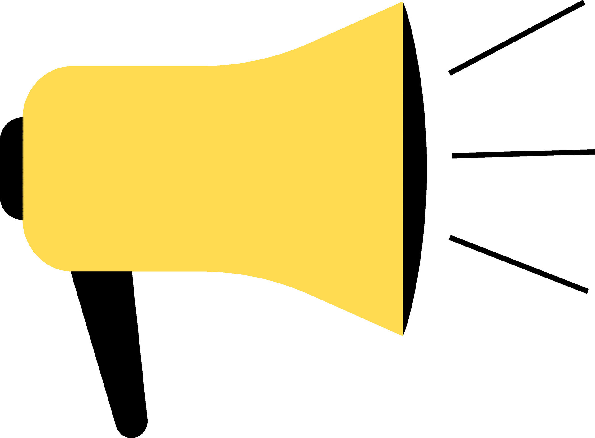 Black and yellow megaphone with rays. 24803949 Vector Art at Vecteezy