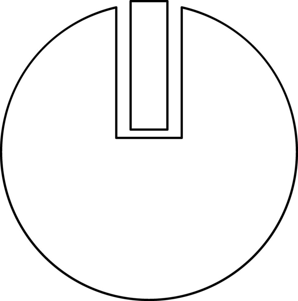 Black line art power button in flat style. vector