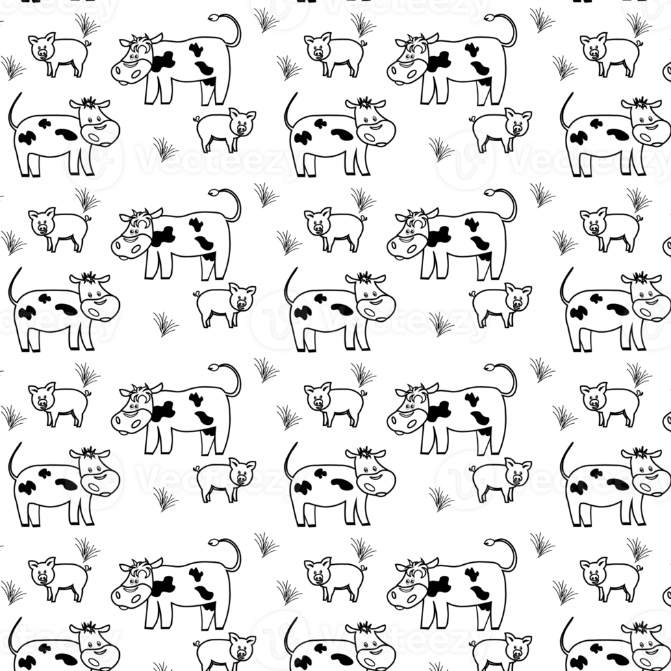 Piglet and bull background. png