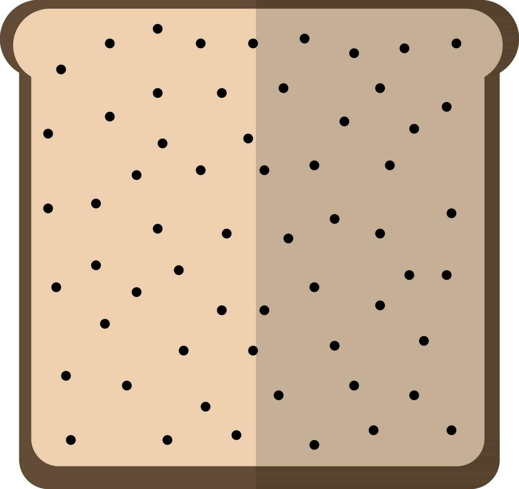 Slice of bread in flat style. vector