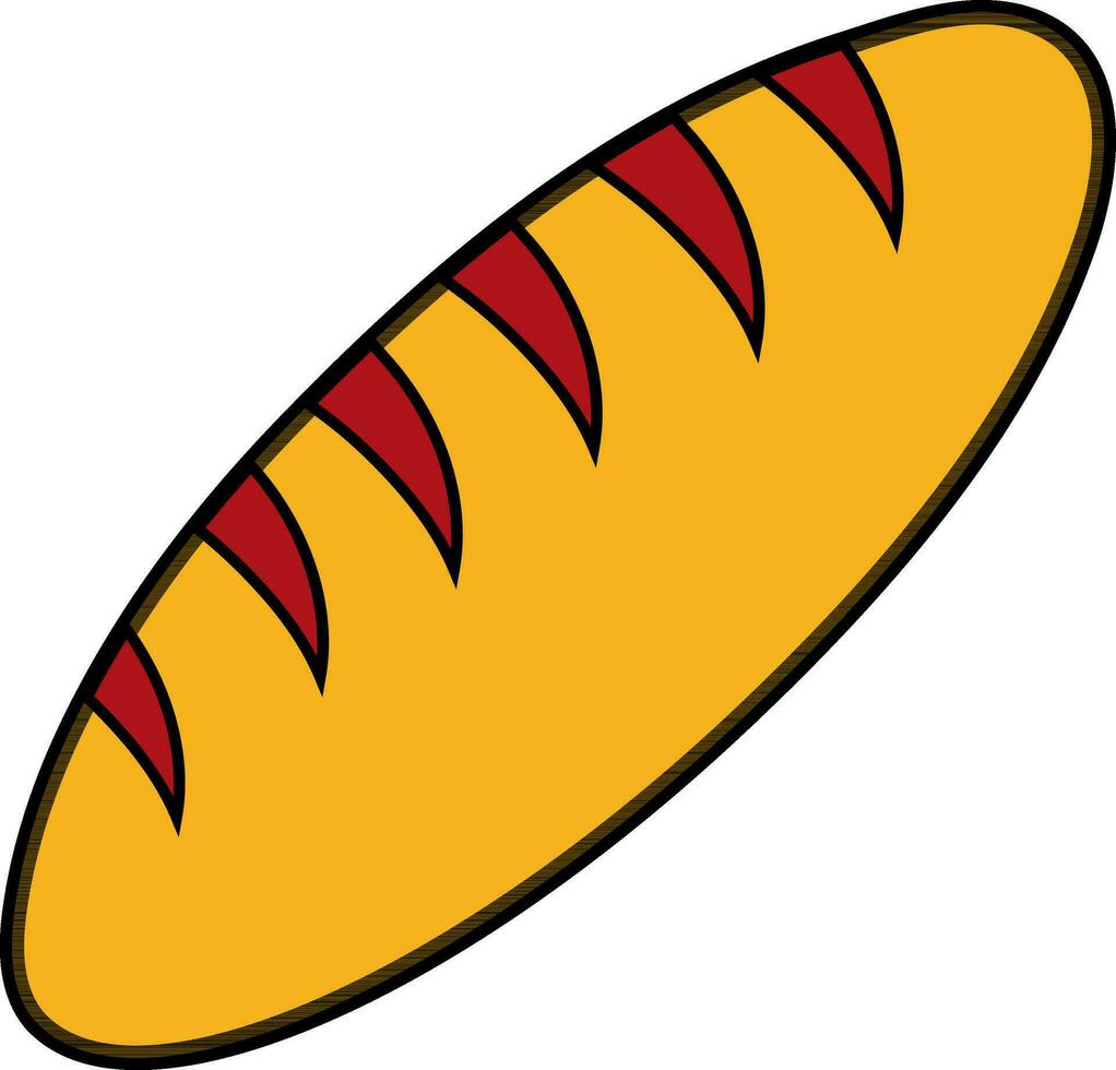 Flat style hot dog in yellow and red color. vector