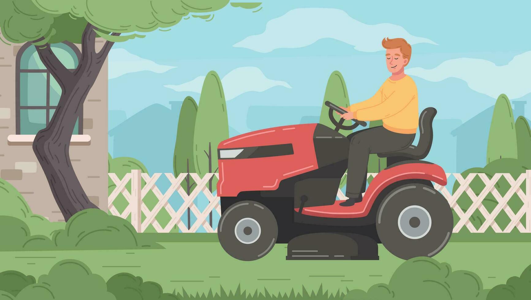 Lawn Mower Cartoon vector