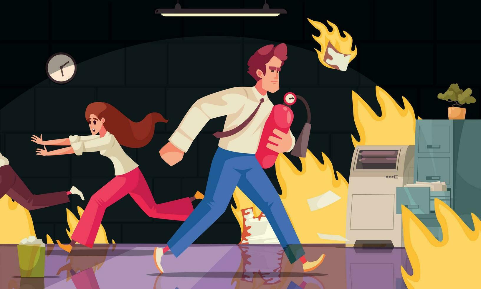 Evacuation Cartoon Poster vector