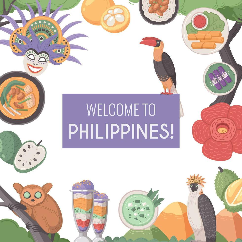 Filipinas viaje dibujos animados vector