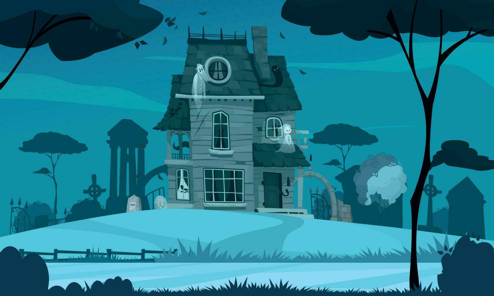 Scary House Cartoon vector