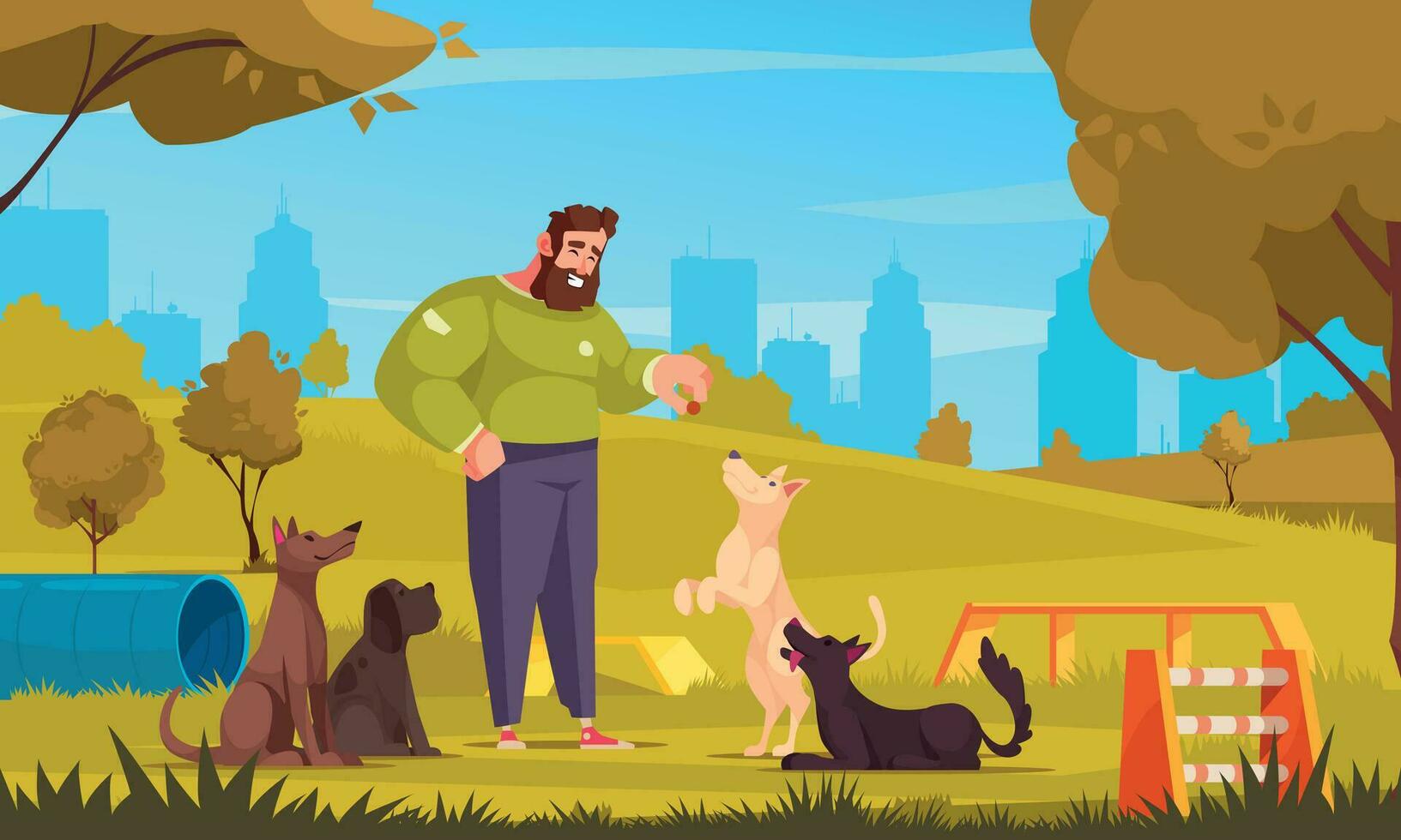 Dog Playground Concept vector