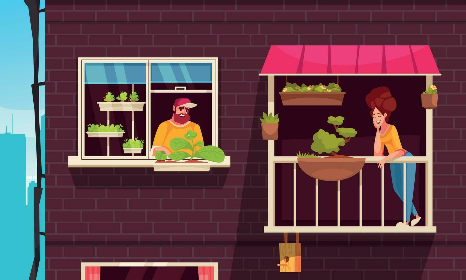 Urban Gardening Concept vector