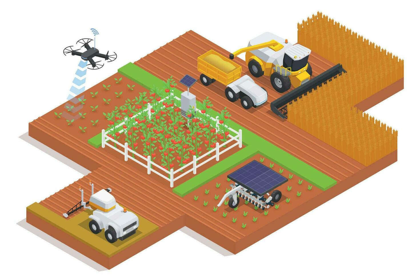 Agricultural Machinery Composition vector